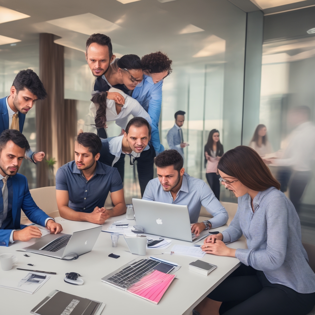 Professional marketing team collaboration